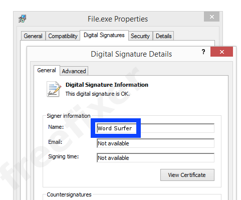 Screenshot of the Word Surfer certificate
